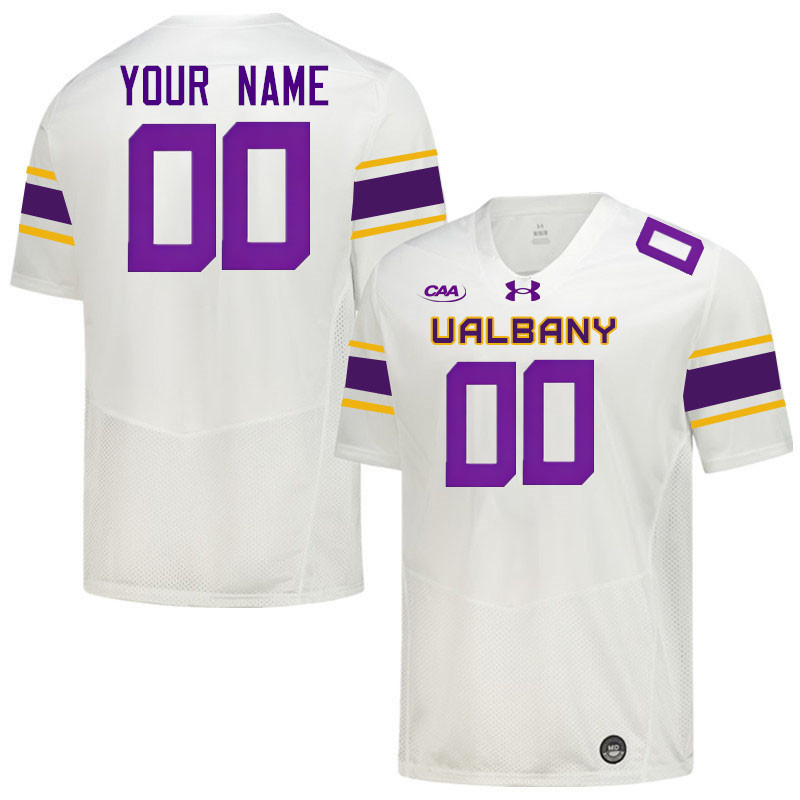Custom UAlbany Great Danes Name And Number College Football Jerseys-White